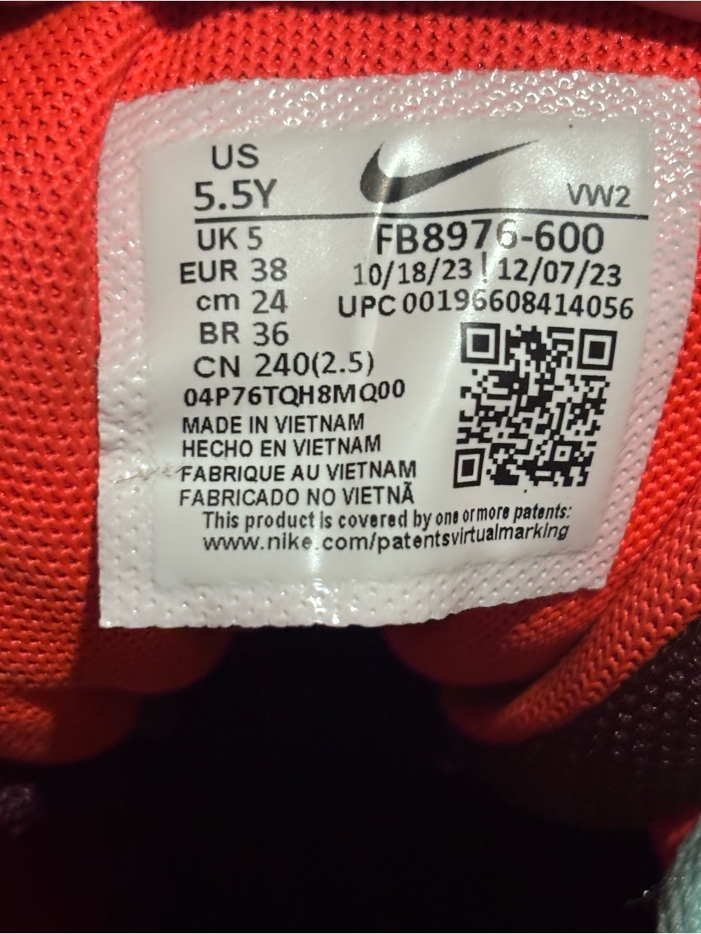 Nike LeBron Witness 7 SE GS Team Red Jade basketball shoes - Picture 8 of 8